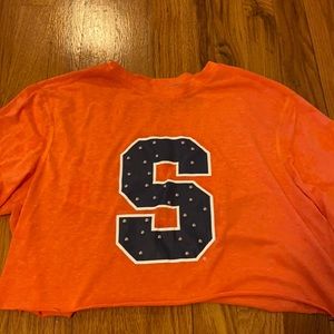 Bedazzled Syracuse University Crop Tee Shirt